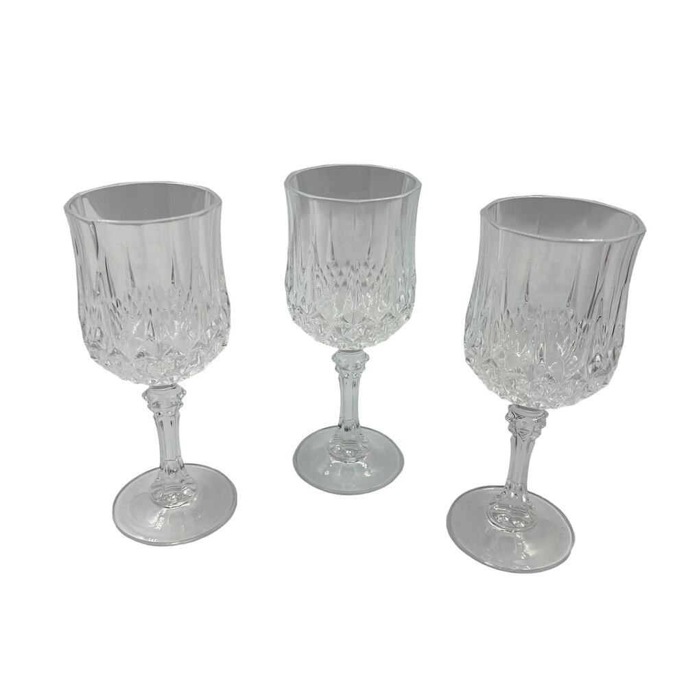 Vintage Luminarc Arc International Wine Cordial‎ Glasses 3 Piece Clear Crystal